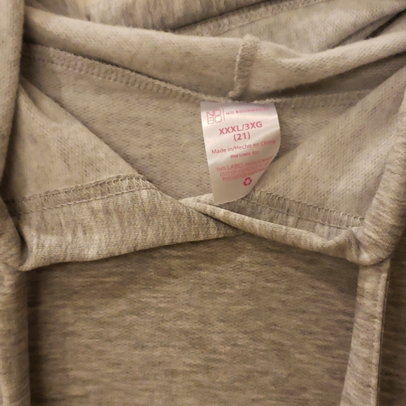 NWOT Gray & White Longsleeve Hoodie Dress - Picture 2 of 4